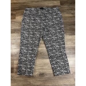 Premise Woman Black White Polka Dot Pull On Ankle Pants Plus Size 3X Stretch